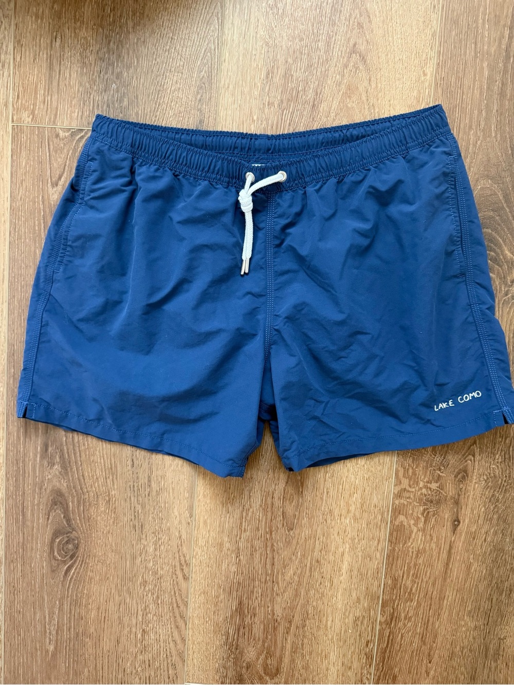 Maison Labiche "The Maillot" Swim Shorts Blue - Men's XL Lake Como Embroidery